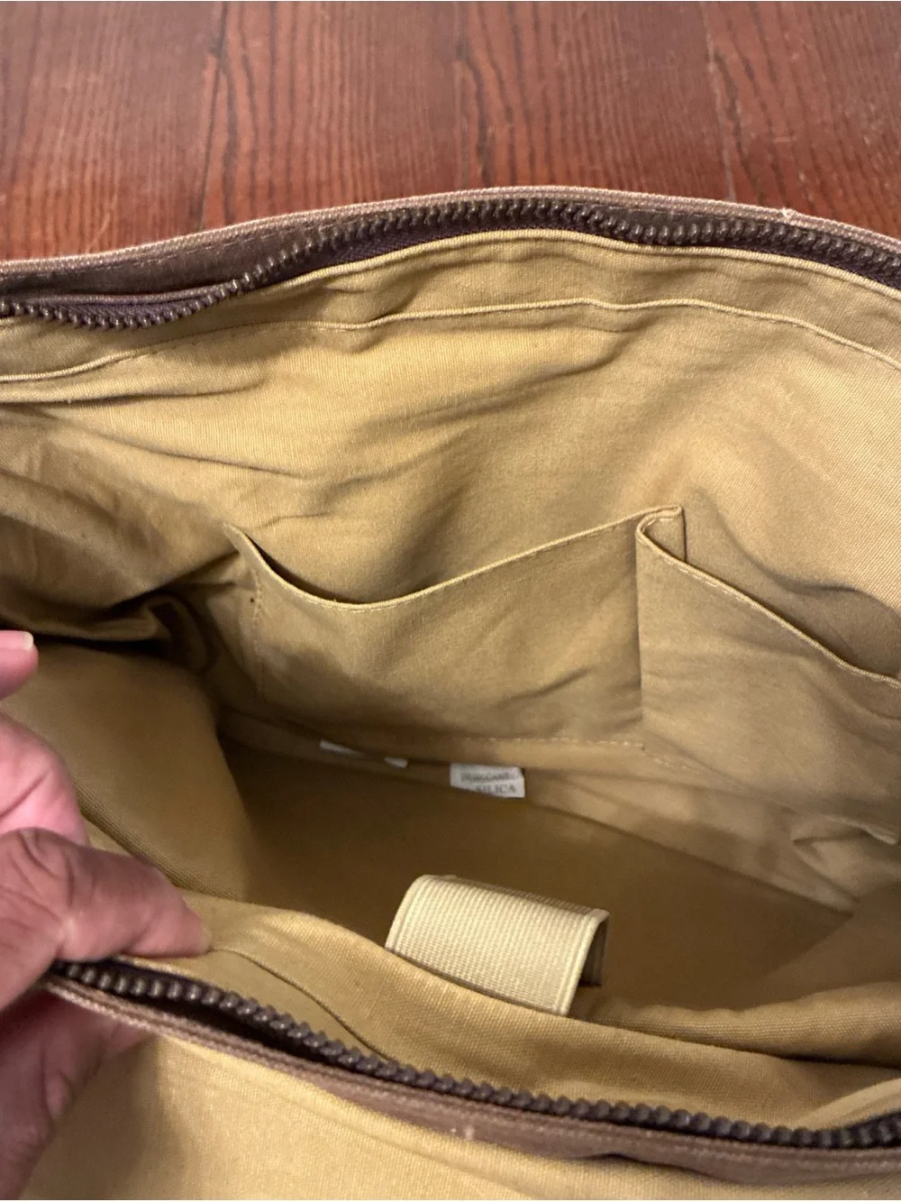 Newhey Men’s Messenger Bag/LapTop Bag Waxed Canvas Genuine Leather Brown Tan